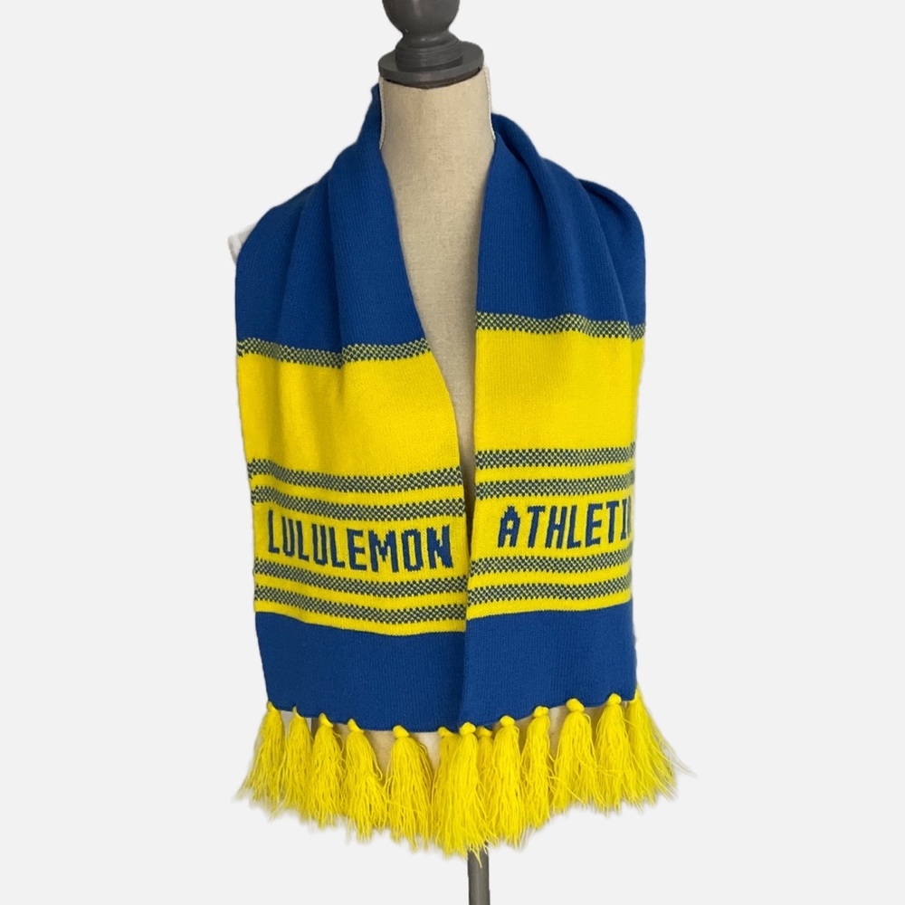 Lululemon Athletica 2010‎ Olympics Cheer Gear Acrylic Scarf Blue Yellow
